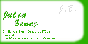 julia bencz business card